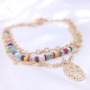 3PCS SET NECKLACE, A GIFT FOR YOU, A GIFT FOR HER, NECKLACE, SEED BEAD, CHAIN